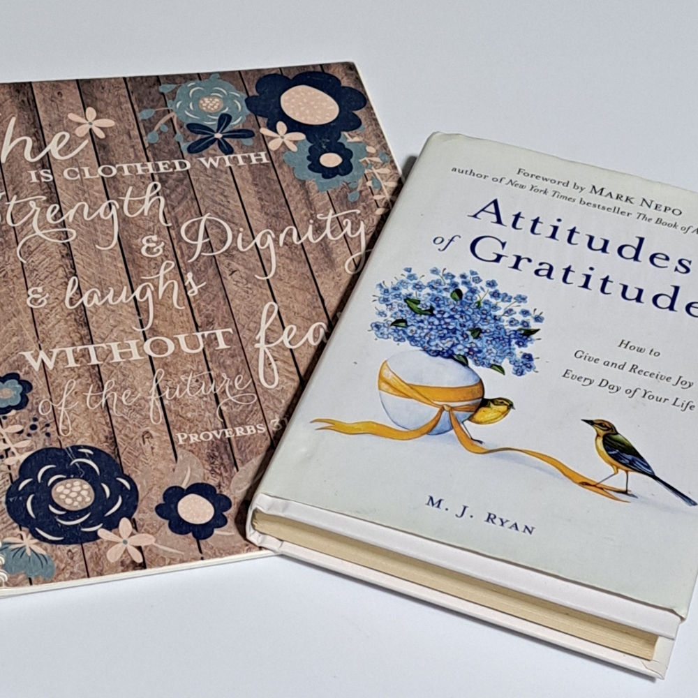 Book "Attitudes of Gratitude"  & Journal "She is CLOTHED WITH Strength ..."